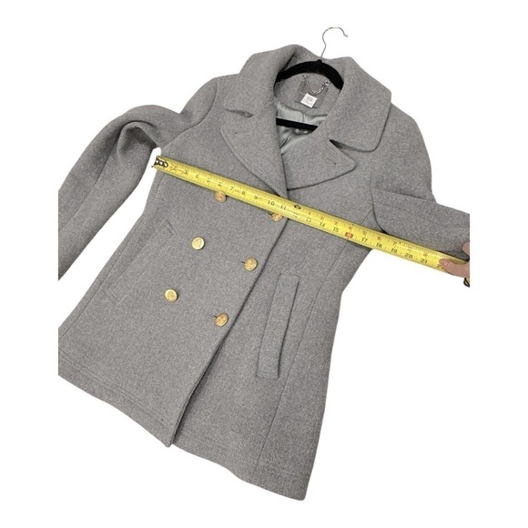 J. Crew Stadium Cloth Nello Gori Pea Coat Double Breasted Gold Buttons size 6 T - Picture 10 of 14